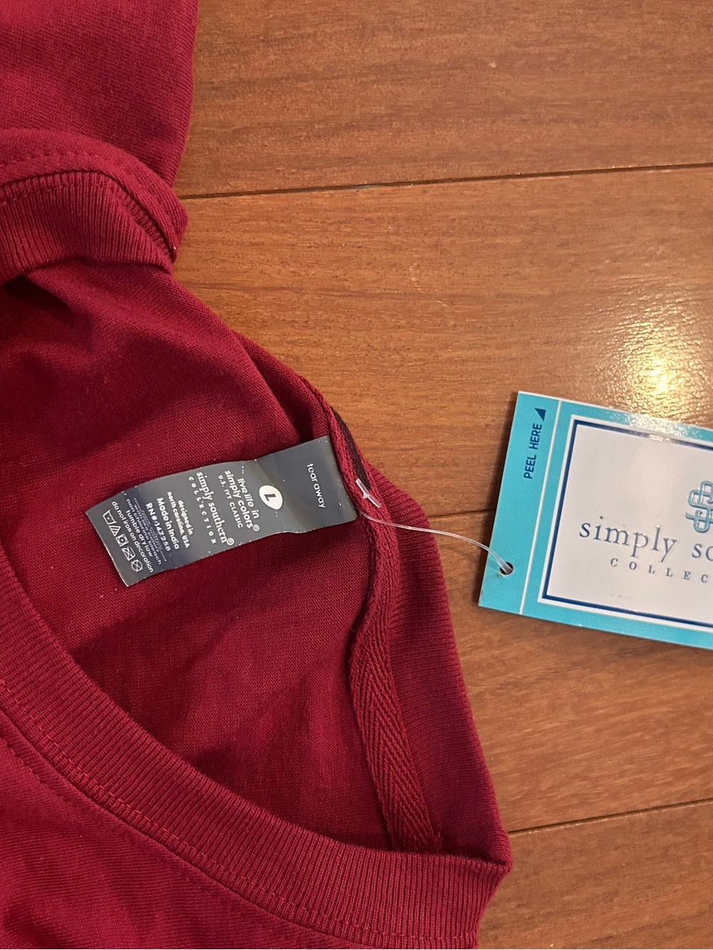 Simply Southern "Hey Pumpkin" Long Sleeve T-Shirt in a carmine maroon color - Picture 9 of 9